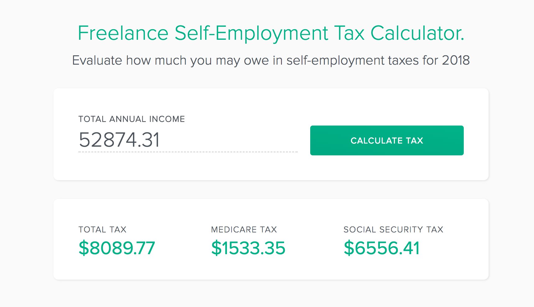 Tax calculator for self employed deals
