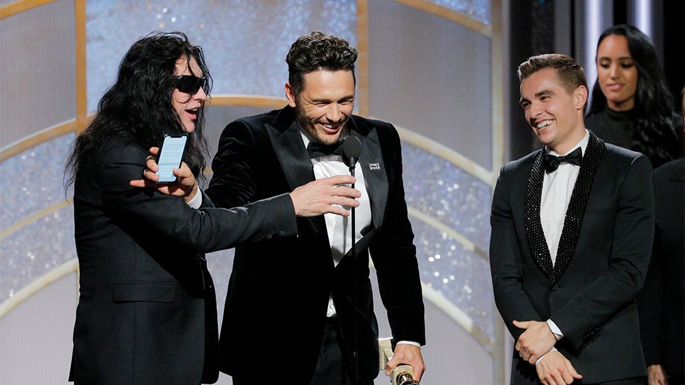 HowlingWolfProd's tweet photo. "I don't wait from Hollywood, I make my own movie." -Tommy Wiseau, 19 years ago while stuck in traffic from the Golden Globes #MondayMotivation #GoldenGlobes #GoldenGlobes2018 #TheRoom #JamesFranco #TommyWiseau @goldenglobes https://t.co/udqL3UwLdC