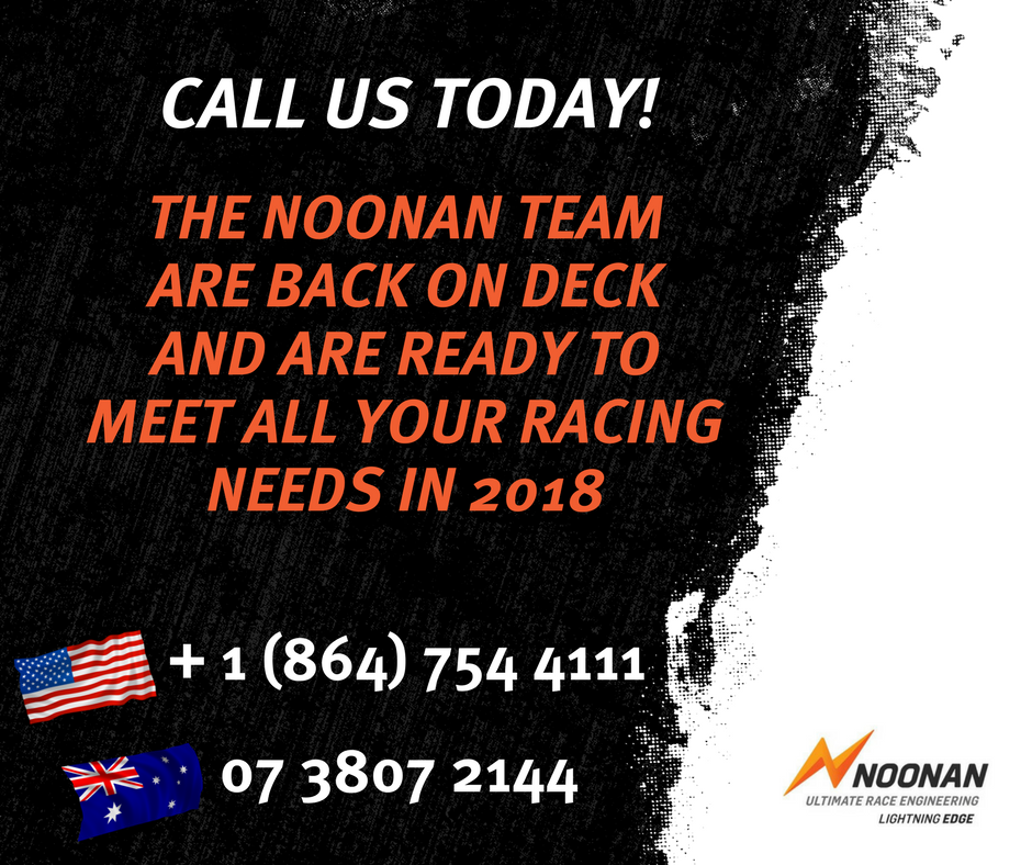 NoonanRaceEng's tweet photo. The "Noo Year" celebrations are behind us and we're ready for a HUGE 2018.  Call our Brisbane or Spartanburg Workshops to talk to one of our Team about your racing needs today.
#gofast #NoonanPower #DragRacing https://t.co/vIWBPiyF8I