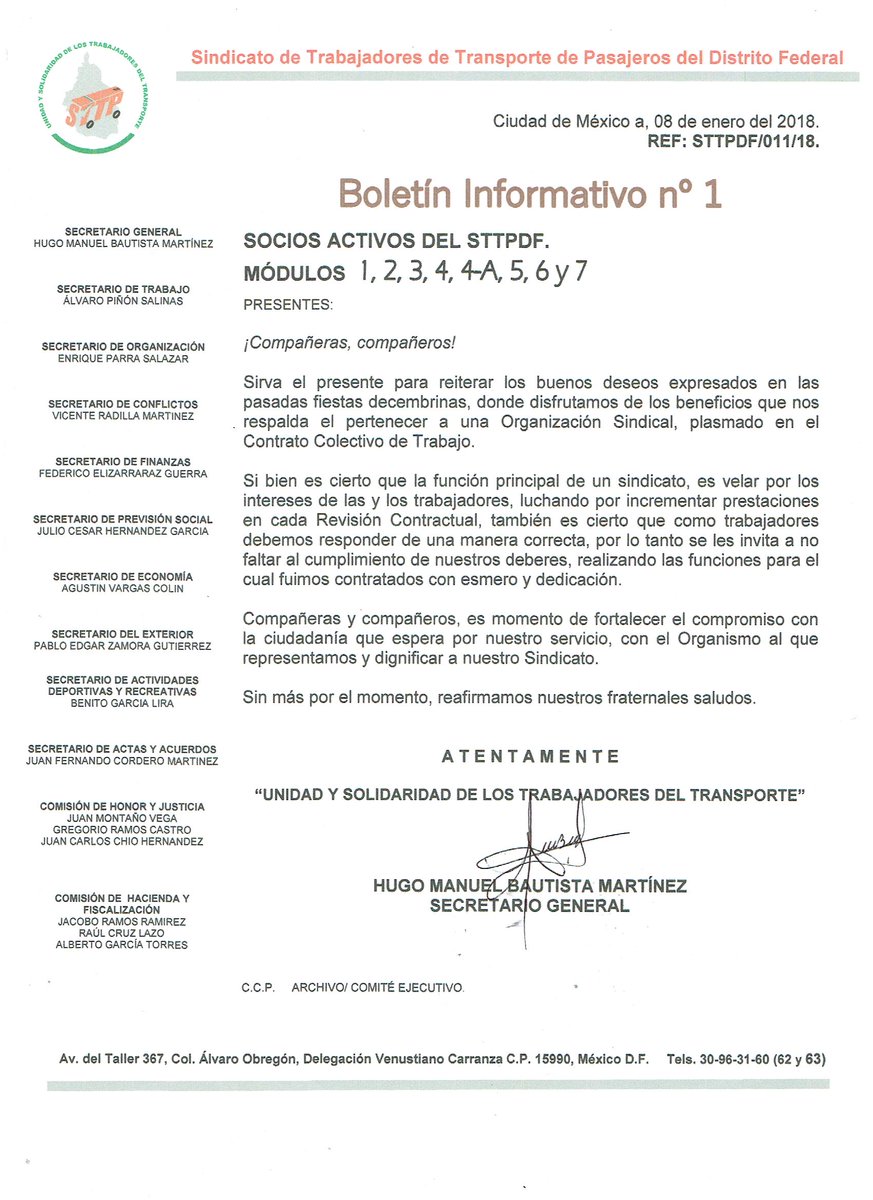 Compañeras y compañeros: