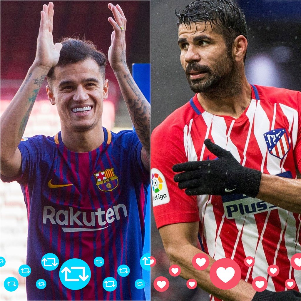 LaLiga's tweet photo. ¿Qué fichaje te gusta más? 

🔁 @Phil_Coutinho
❤ @diegocosta https://t.co/aOhlZzw3qQ