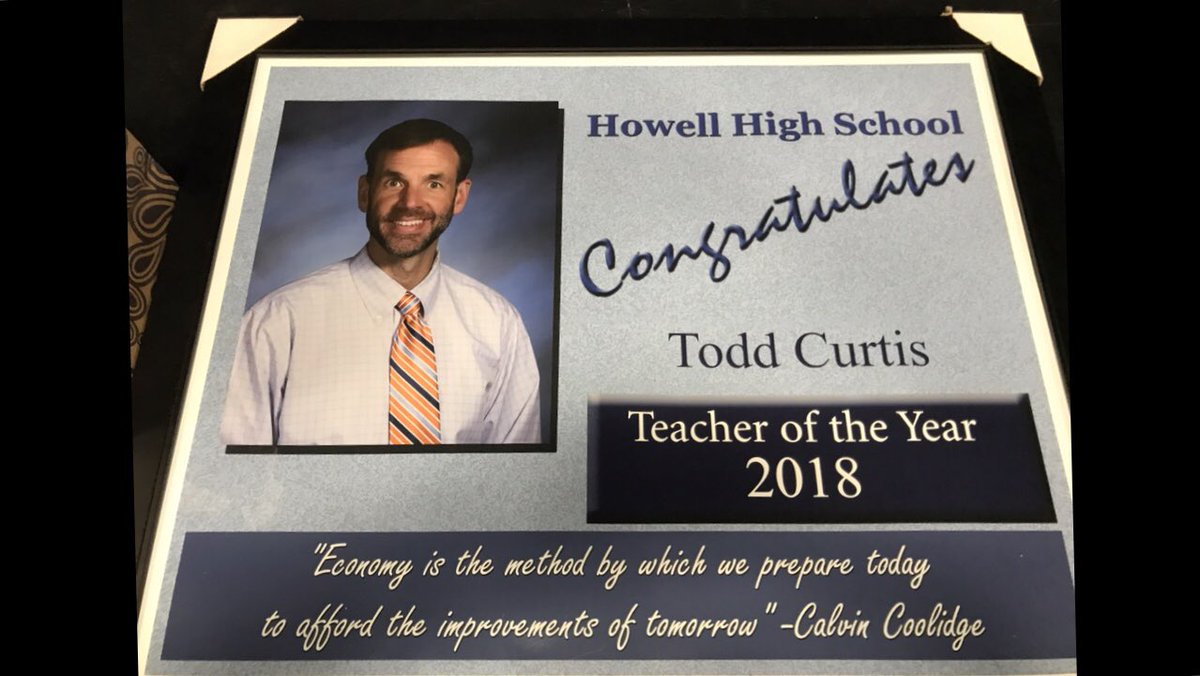 CONGRATS to our ...
Teacher of the Year - 
Mr Todd Curtis and our Educational Service Member of the Year- our school 
Nurse, Ms. Eileen Eccleston
