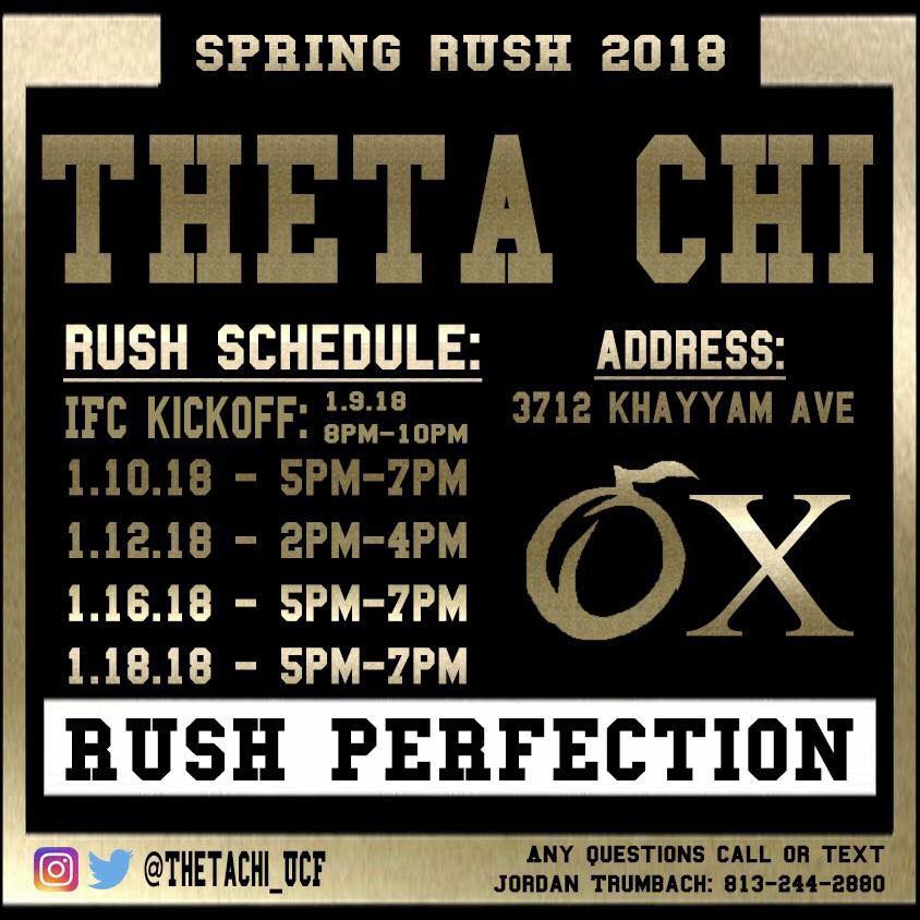 Come out to our Rush events this week and rush the best fraternity on campus! #RushThetaChi