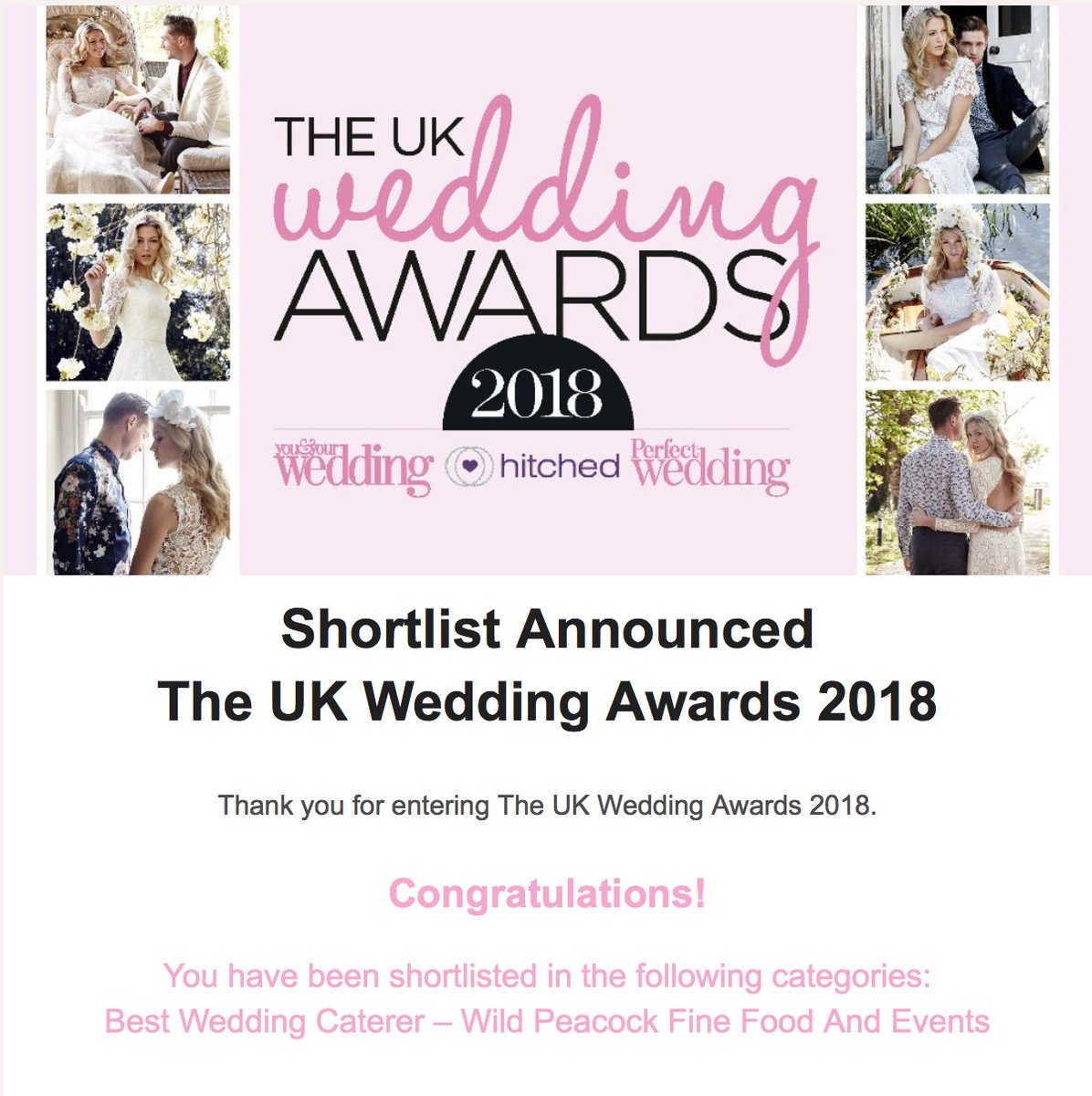 WildPeacockUK's tweet photo. What a fab start to 2018, we’ve been short listed for The UK Wedding Awards 2018! We’d be so grateful if all our lovely followers could vote us - https://t.co/h5k5VEzMkq
#wedding #hitcheduk #ukweddingawards2018 #weddingcaterer #weddingcatering #awards #weddingawards #ukwa18 https://t.co/CzABYASd7Y