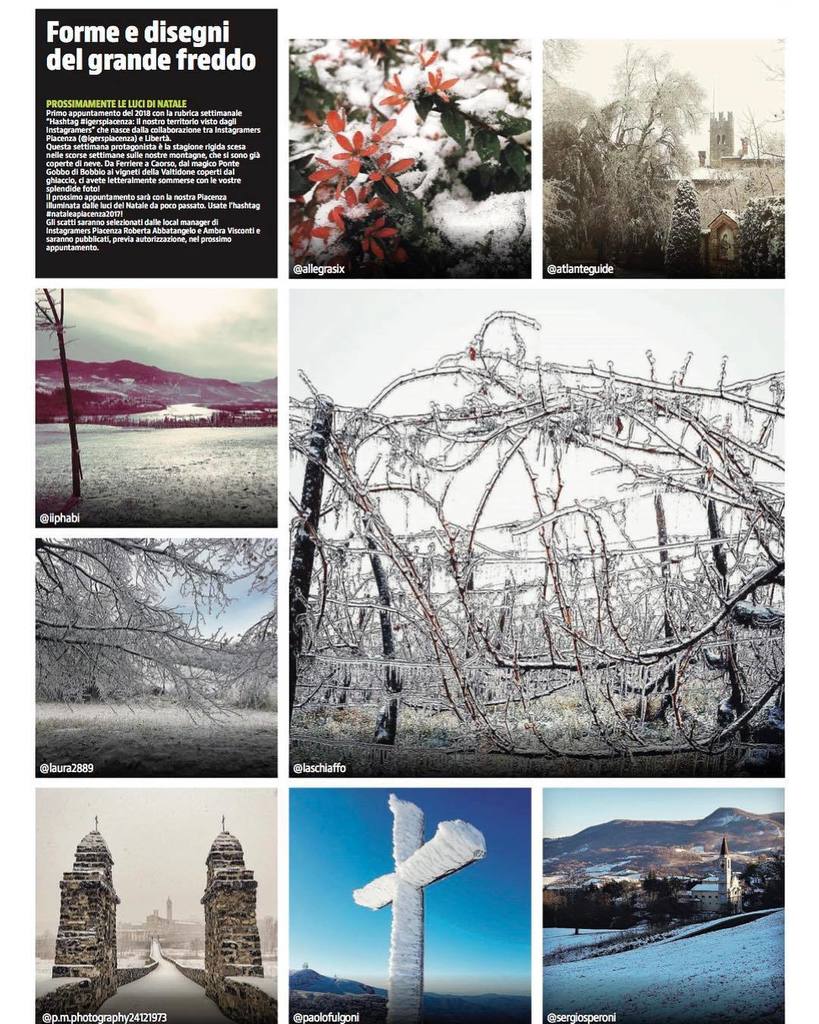 Eccoci con la nostra Rubrica della domenica sul quotidiano Libertà! L’argomento dell’ultima settimana era IL GRANDE FREDDO ❄️☃️❄️ e abbiamo scelto gli scatti di @allegrasix @atlanteguide @iiphabi <a href="/laura2889/">Laura</a> @laschiaffo <a href="/p/">P.</a>.m.photography24121973 <a href="/p/">P.</a>… ift.tt/2qHgCDf