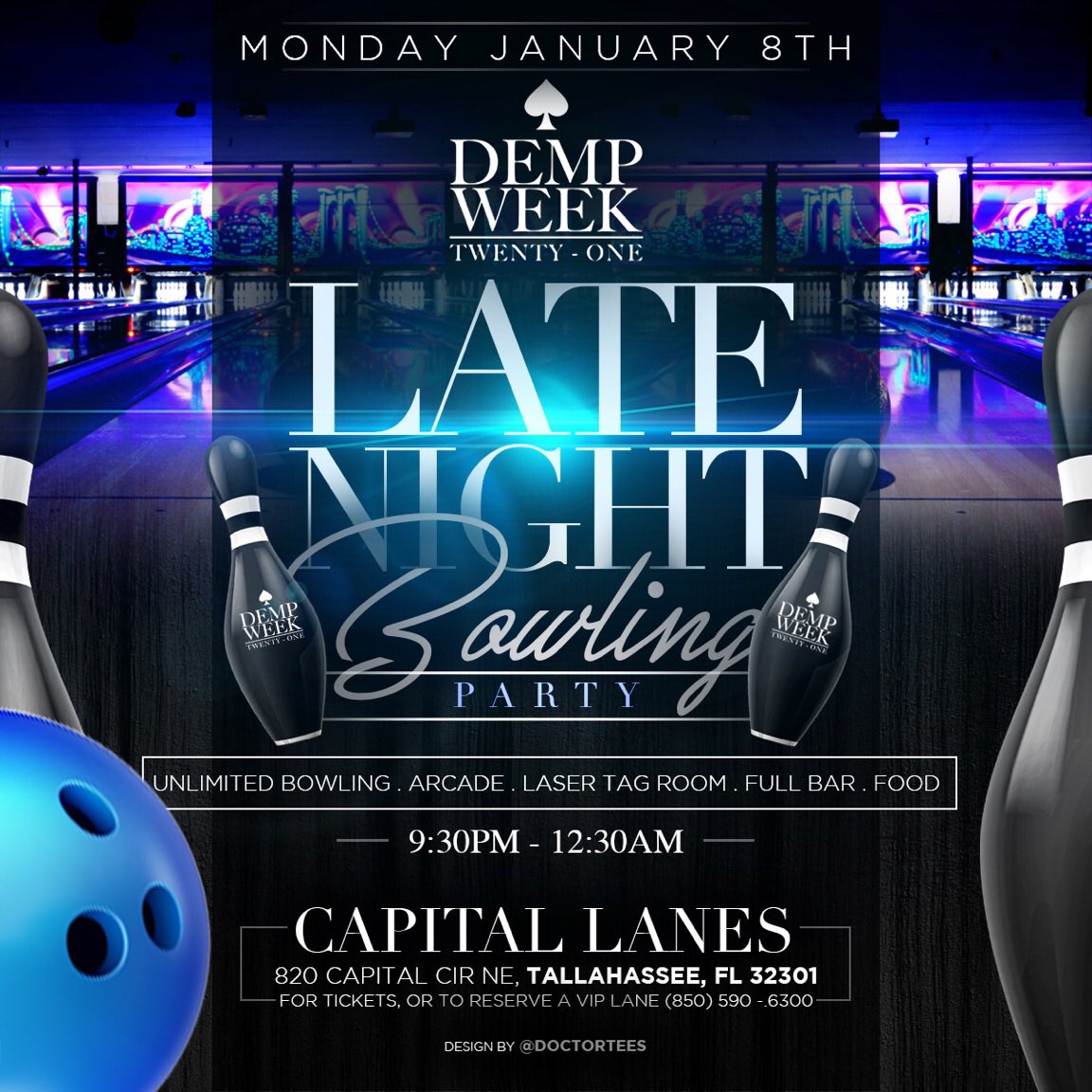 DEMP_FANPAGE's tweet photo. #DempWeek21♠️ - #Day1
Late Night Bowling Party🎳
@ Capital Lanes (820 Capital Circle NE, Tallahassee, Fl)
Tickets at https://t.co/PfgQzEEWEn https://t.co/q2c0T3nl3Z