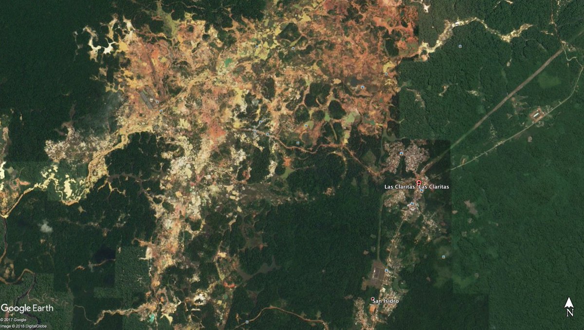 Esta es la huella que deja hoy 8 de Enero 2018 parte del oro que llega al BCV. Minería, pan para hoy, destrucción permanente. NO existe la Minería ecológica.