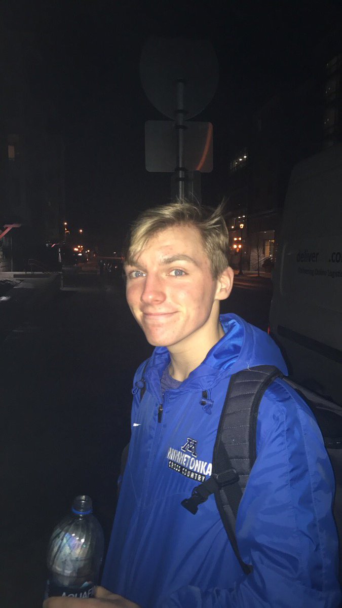 The face of a champ. There's a new top dog on campus, Minnetonka. Unofficial 4:36 for the WIN at the Meet of the Miles. #sorrymac #macandcheese #megandcheese @MNTrackXC <a href="/milesplit/">MileSplit US</a>