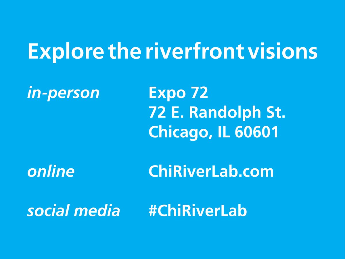 Metroplanners's tweet photo. Some not-so-good news: The @chicagobiennial's main exhibition at the @ChiCulturCenter has officially ended.

Some good news: The #ChiRiverLab is still open at 72 E. Randolph St. Stop by to see the visions for the future of Chicago's riverfronts! https://t.co/YNLKWXTlnA