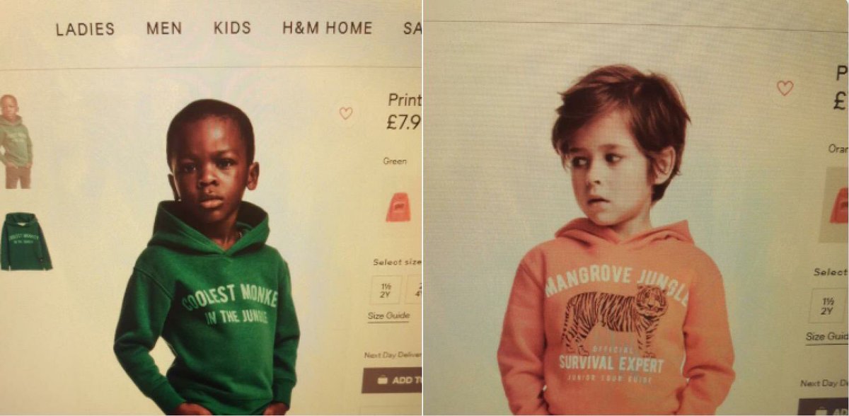 <a href="/hm/">H&M</a> what in GODS F’CKING NAME were you thinking?! An apology is not enough. You need to use your position to actively promote equality to atone for such horrific insensitivity &amp; abject racism. And the art director needs to be sacked &amp; named. Whoever he was (doubtless white man).