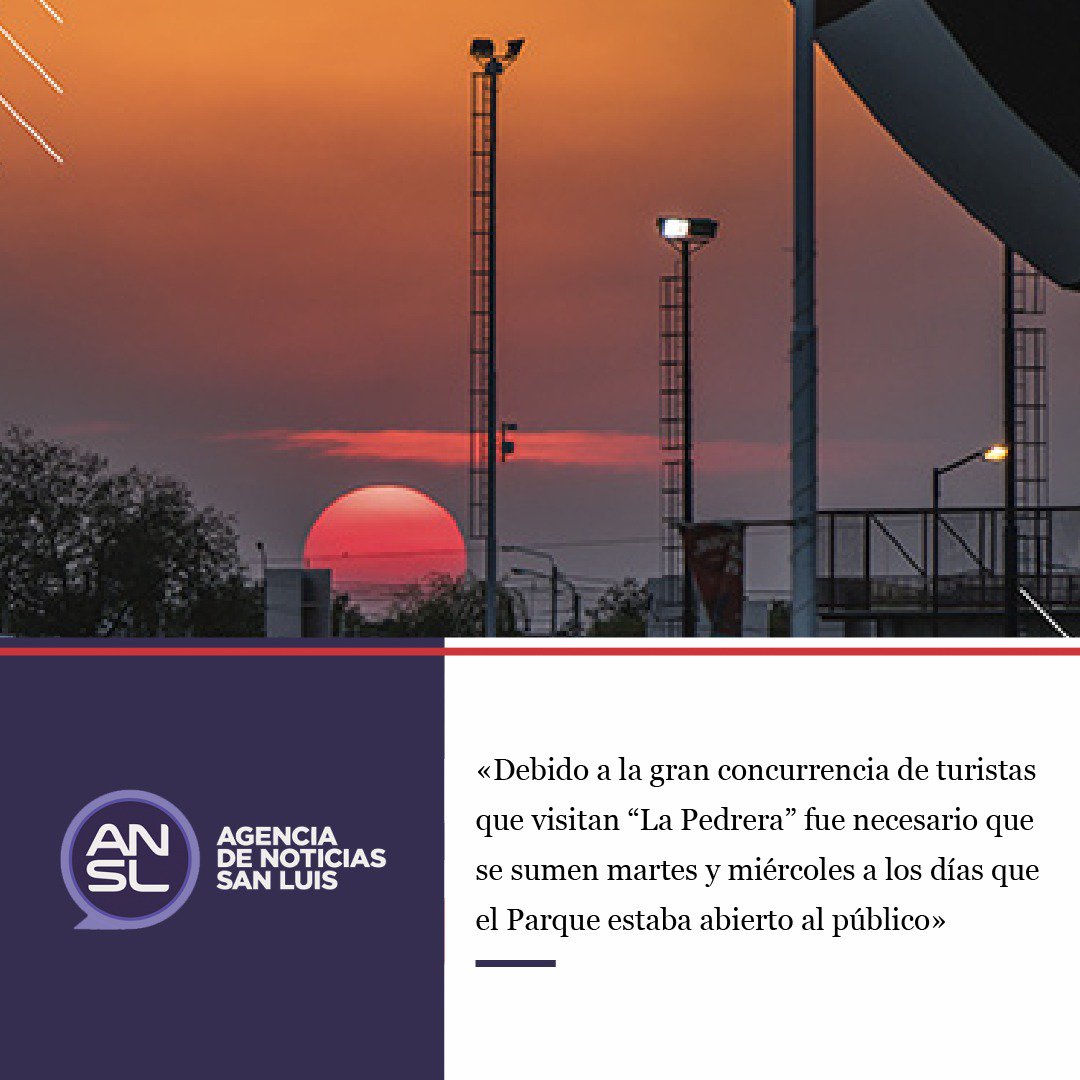 agenciasanluis's tweet photo. MÁS DÍAS, MÁS HORAS
El Parque “La Pedrera” cambia su horario para disfrutar del verano.
https://t.co/Y5IJXgjI5q https://t.co/YkEvtN2dLn
