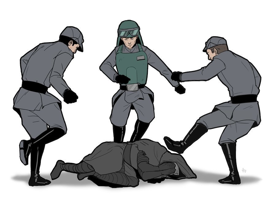 -Medio ejército Imperial con Kylo Ren.-