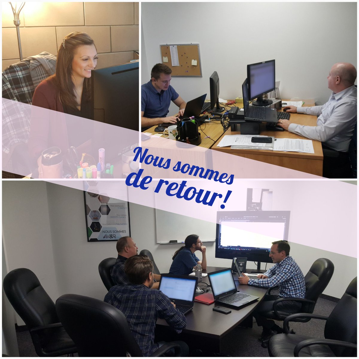 avrvisionrobot's tweet photo. Les équipes d'AV&R sont de retour au travail et prêtes pour les nouveaux défis de 2018! 💪#backtowork #NewChallenges2018 https://t.co/dBQdIjoKQm