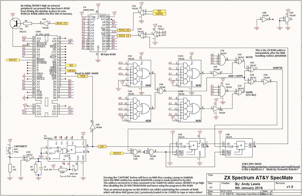 underwurlde666's tweet photo. @Project_AVR I reverse engineered the AT&amp;F SpecMate some years ago. Came across the schematic hidden on a hard drive some days ago, did a Google Search on it during a moment of boredom and tripped across your posts. Enjoy...
(PS, my first ever 'tweet' thingy). https://t.co/rguJUgJfY9