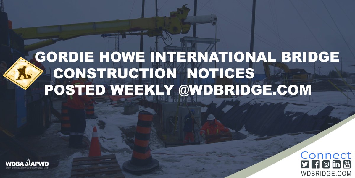 #GordieHoweBridge Preparatory Activities are continuing throughout the winter. Find out what we’re up to onsite this week here, tinyurl.com/ydhjen2f. #ConstructionProgress