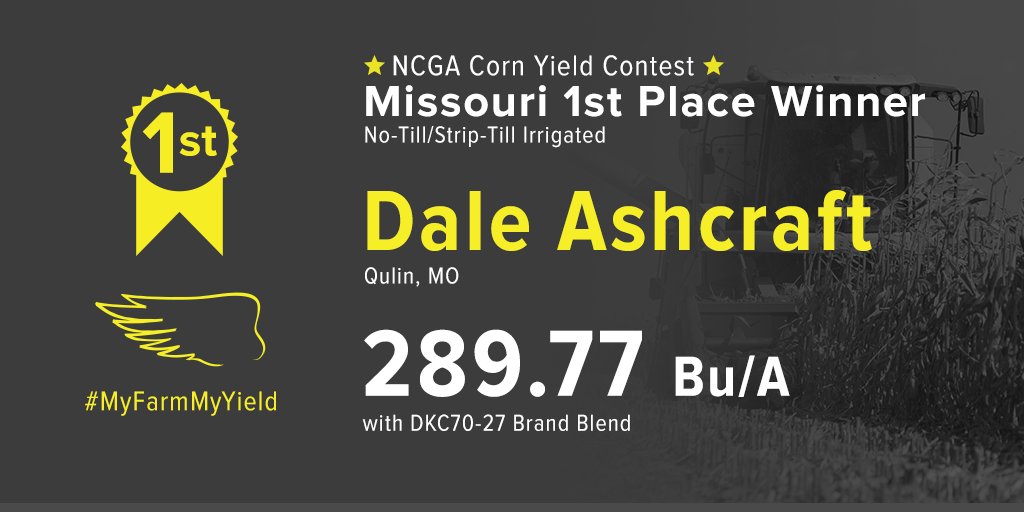 Asgrow_DEKALB's tweet photo. Congratulations to Dale Ashcraft for winning first place in the NCGA Corn Yield Contest for Missouri - No-Till/Strip-Till Irrigated Division! #MyFarmMyYield https://t.co/QAHJyPVswZ