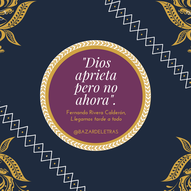Mañana, 6:30 pm. platico con <a href="/monocordio/">Fernando Rivera C.</a> en <a href="/BazarDeLetras/">BAzardeletras</a> de su libro de poesía Llegamos tarde a todo, de Leonard Cohen y la pobreza y las canciones. Agenda ya. <a href="/Almadia_Edit/">Editorial Almadía</a>