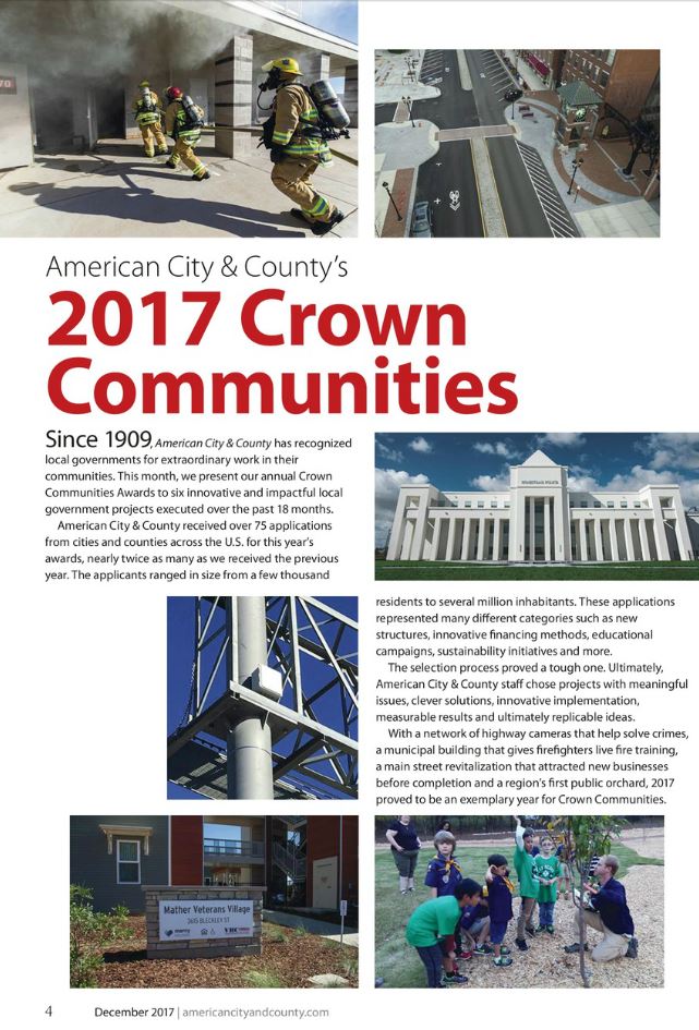 cityofchandler's tweet image. Chandler Fire training facility presented with American City &amp;amp; County's Crown Communities Award. One of six innovative, impactful local government projects recognized from 75 entries. #BurnBuilding #innovation #PublicSafety