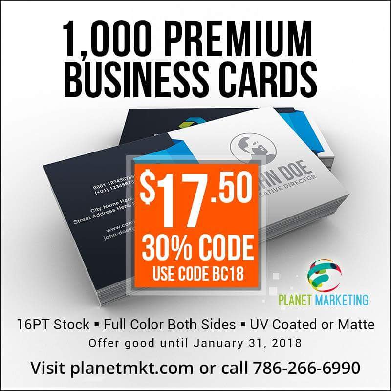 PlanetMKT's tweet photo. Special offer on Premium 16pt #businesscards 
1,000 Premium cards for $17.50 with coupon code BC18 at https://t.co/2IBg8i2DnO - take 30% off. Check out all of my #marketingmaterials #postcards #flyers #brochures #menus #stickers #envelopes #letterhead #posters #printing #mailing https://t.co/lLhlVuH41u