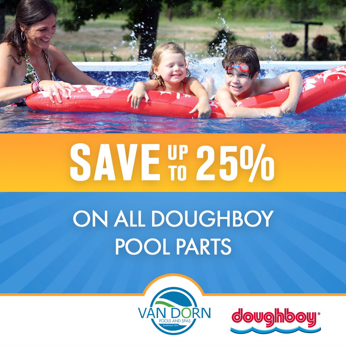We're saying thank you to all our wonderful customers with 25% off pool and hot tub parts, toys and accessories.