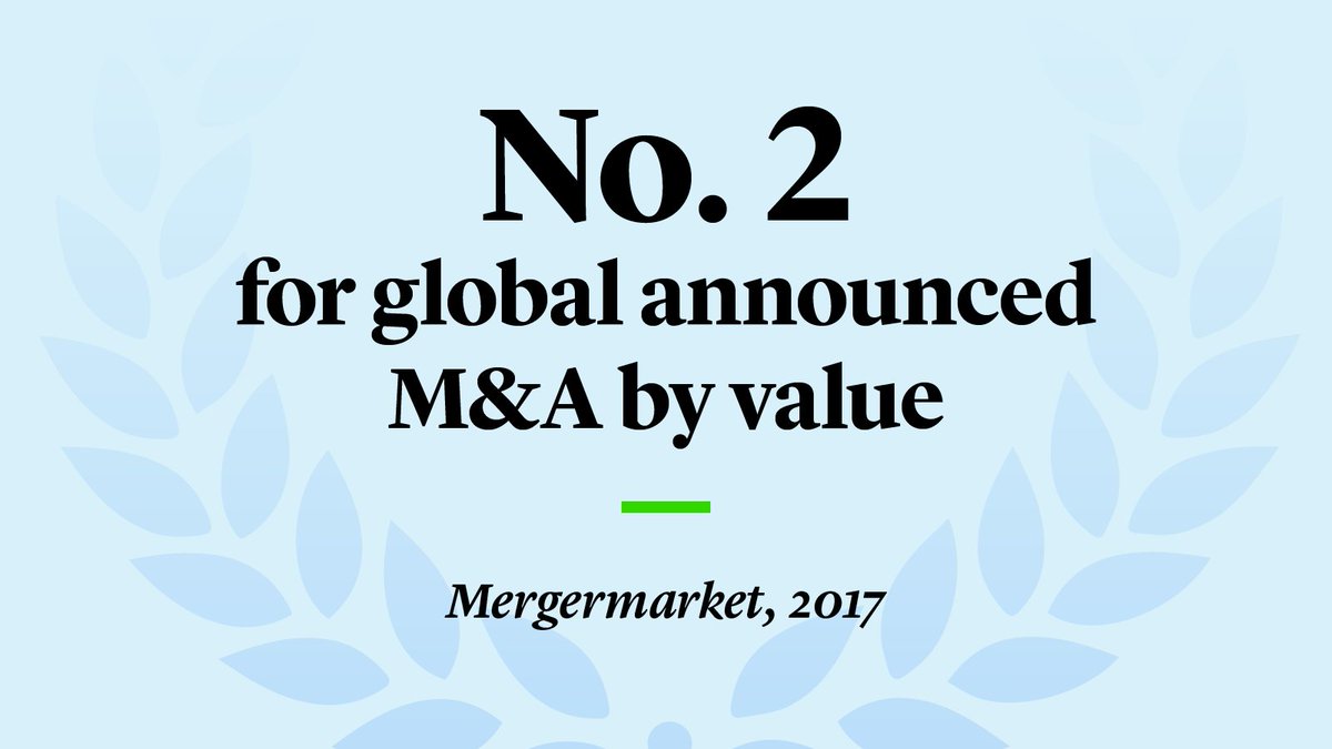 ClearyGottlieb's tweet photo. Cleary Gottlieb ranked among the top five law firms for #MandA in multiple categories and regions in the 2017 year-end league tables, recently released by @Bloomberg, @Mergermarket , and @thomsonreuters. https://t.co/uFZmSYgPxr https://t.co/4mKcRzowTK