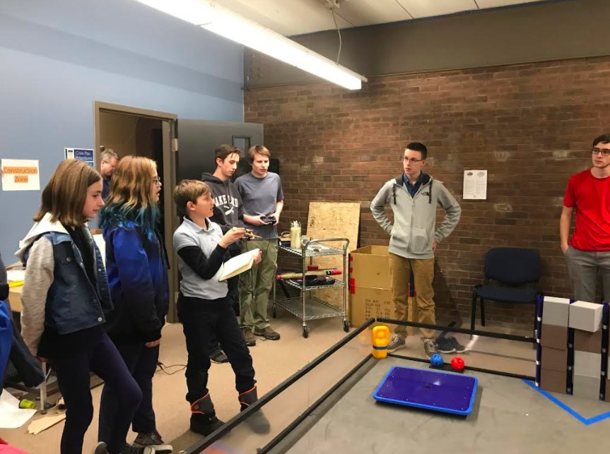 Thank you to the <a href="/ACSRochester/">Allendale Columbia</a> Lower School Vex robotics team for coming to our practice today to talk robotics. We loved sharing our process and robot design with you! #vex #first #Robotics