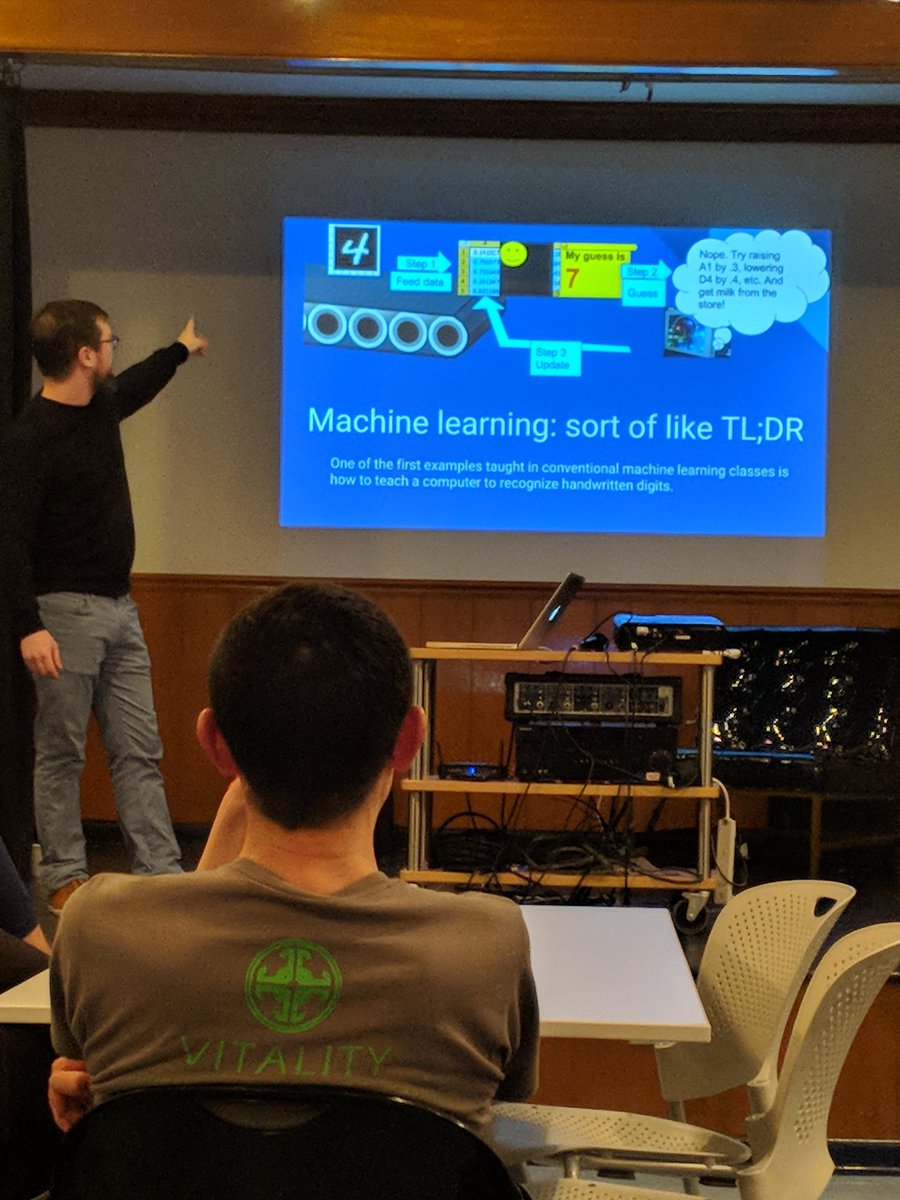 PI_Bentley's tweet photo. Nick Bulka demystifying Machine Learning #techsav #bullstreetlabs https://t.co/S37b9HK8zJ