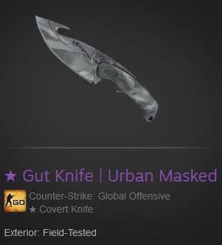 VirlOasis's tweet image. ★GUT KNIFE | URBAN MASKED★

TO ENTER :
✅FOLLOW US &amp;amp; @scamalertcom 
✅RETWEET
✅TAG 2 FRIENDS
✅CHECK OUT csgoscamalert.com &amp;amp; csgonade.gg

72 HOURS!

GL!
