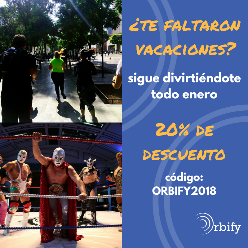 orbifyapp's tweet photo. ¿Conocer la ciudad corriendo? ¿Lucha libre y drinks? Vive estas experiencias y más con Orbify! Reserva ahora en: https://t.co/oGmGA7A7mq
Ingresa el código al realizar tu compra y obtén un 20% de descuento! https://t.co/15WvNKDPm1
