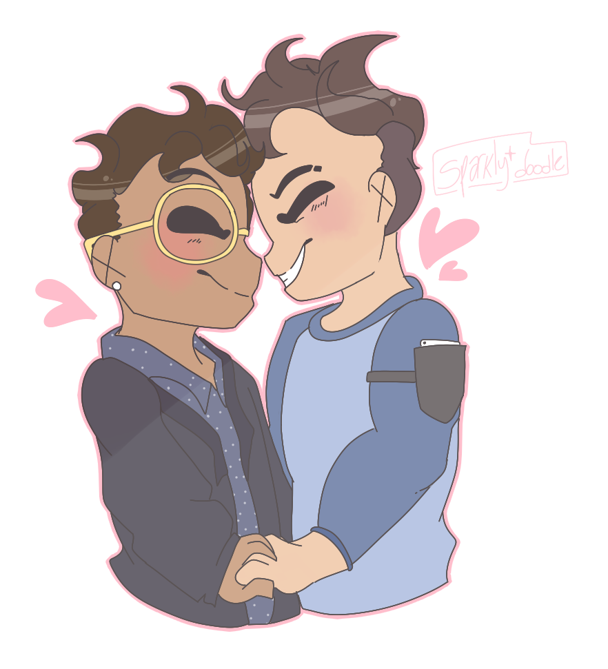sparklydoodle's tweet photo. i promised yssa fanart of izzy and craig now that dream daddy is over so!! here's everyone's favorite gay dads!! 💓 https://t.co/1OcOWaDJtC