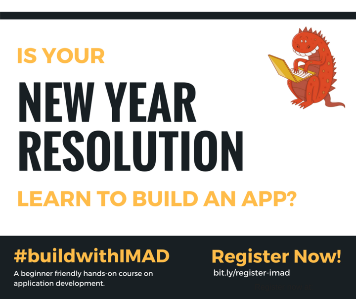 Taking part in the #MyDreamApp contest? Share your app idea with us and the best ideas can win exciting prizes.

Register for IMAD at goo.gl/29g43Z to get started with app development.