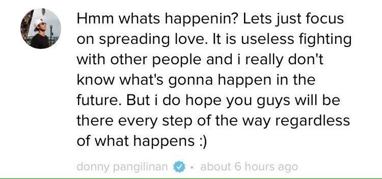 Y'all know how most people say the ones who are silent tend to know more since they observe their surroundings really well? Did you ever know that Donny has always been the knight in shining armor since day 1? He LOWKEY defended Kisses for the very 1st time in his ask.fm 