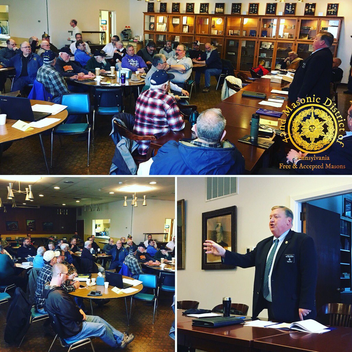 PA42MasonicDist's tweet photo. The DDGM would like to thank all of our Lodges for the great participation and turn out for the District Officers Meeting this past weekend. Together we can make a difference! https://t.co/9qoAYS8svL