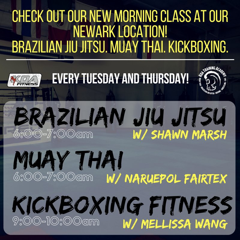 Koa Newark | Now offering 6am classes! Check out our new morning schedule! conta.cc/2Fj0smH