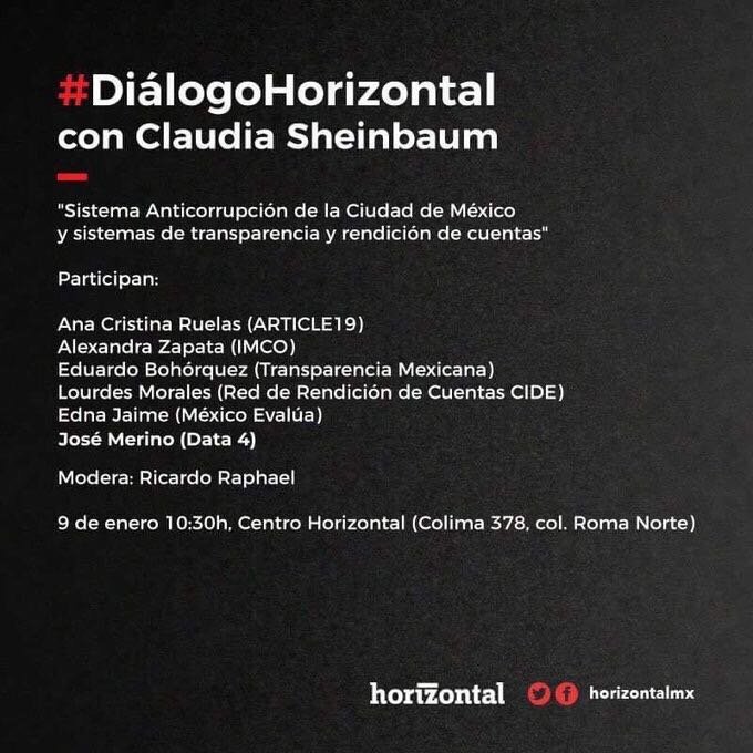 horizontalmx's tweet photo. Los esperamos mañana a las 10:30h en #DiálogoHorizontal con Claudia Sheinbaum (@Claudiashein). Habrá streaming. https://t.co/kobHwaB0Qk