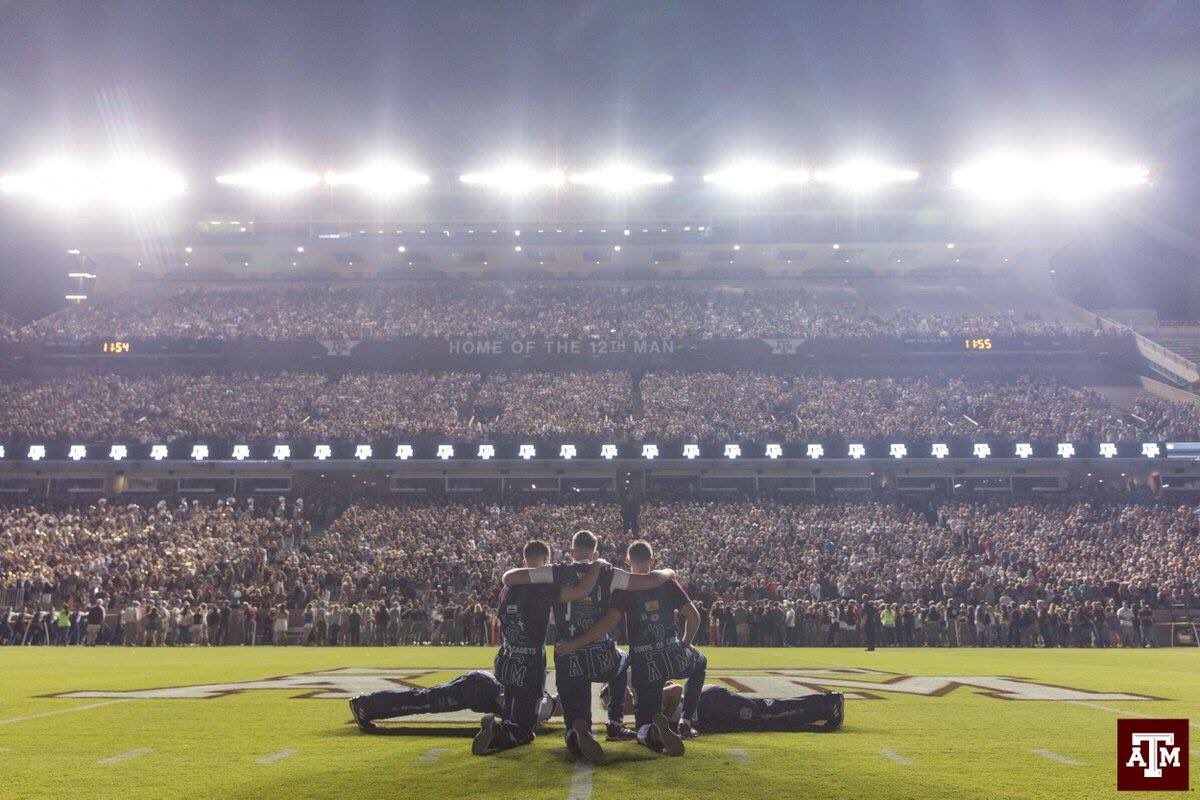 TAMU's tweet image. Aggies know there’s no tradition like a Fightin’ Texas Aggie Yell Practice! 👍 

@CNN names our own #MidnightYell as one of college football’s most unique &amp;amp; loudest traditions: tx.ag/uBskpgk #12thMan