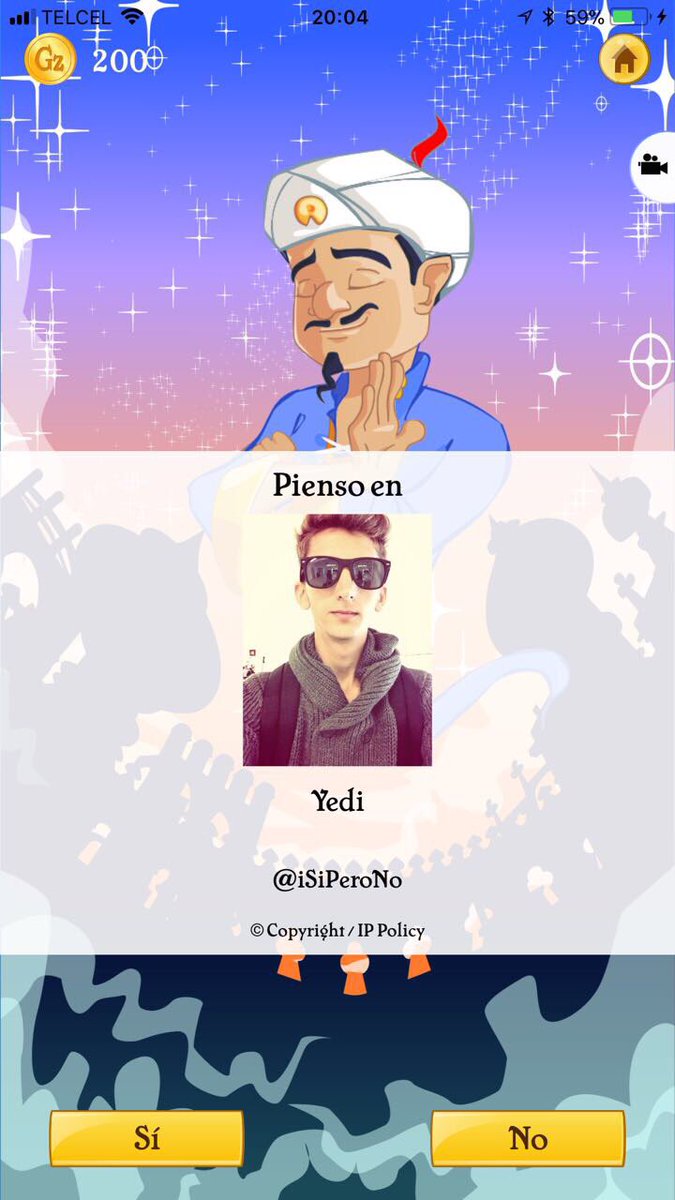 isiperonofc's tweet photo. Akinator sabe quien es Yedi😍😍😍 @iSiPeroNo ! https://t.co/XiqKBLQhw7