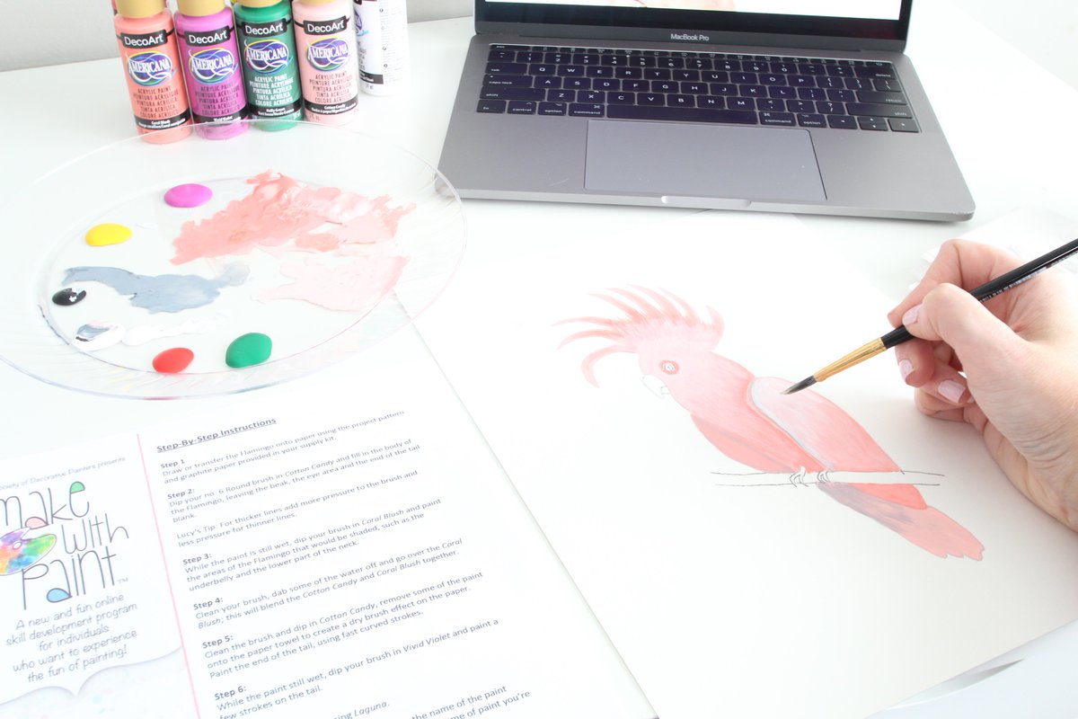 LydiOutLoud's tweet photo. I am so excited that I'm finally learning to paint! You can also learn from the amazing @Craftberrybush in the @SDPainters #MakewithPaint program. Win the whole series now on the blog: https://t.co/iHPKvHhi7F @DecoArt_Inc #DecoArtProjects #ad https://t.co/5iIPJXmRxv