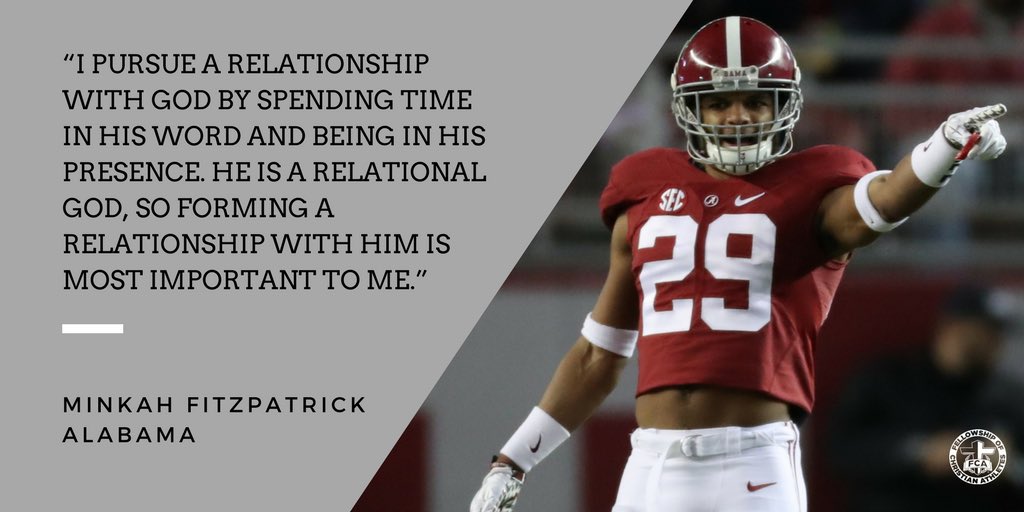 "I pursue a relationship with God by spending time in His Word and being in His presence." - Minkah Fitzpatrick #NationalChampionship #CFBPlayoff