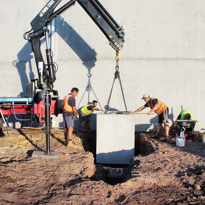 svc_products's tweet photo. Straight off the truck and into the ground! Gotta π the convenience of crane truck delivery π #precastconcrete #concretepits #madebysvc https://t.co/kCTUj6Enom