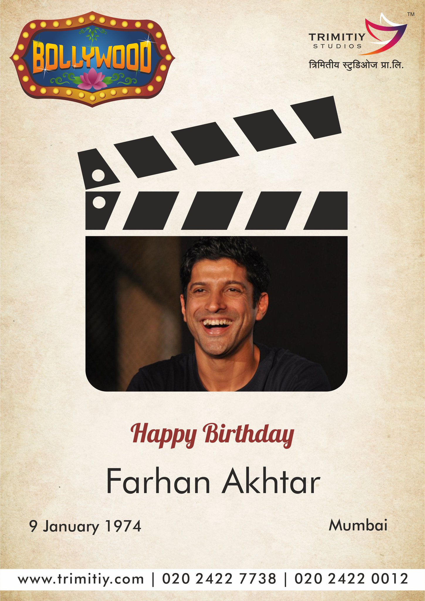 Trimitiy Studios wishing a Very Happy Birthday to Farhan Akhtar...  