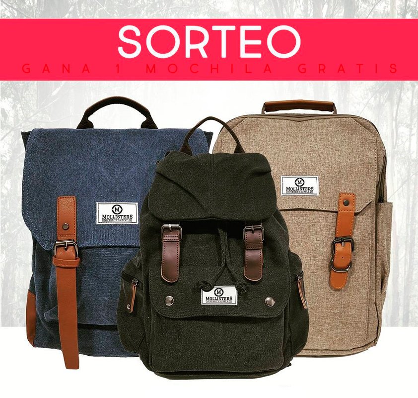 mollisters's tweet photo. ¡¡SORTEO!!
¿Quieres una mochila GRATIS?
Síguenos y haz RT al tweet para participar 😎😎
Ve mirando en https://t.co/AlBfKm8rwM qué #mollisters quieres y recuerda:
¡Hasta un 70% DE DESCUENTO por REBAJAS! 🔝
Fecha del sorteo: 16/01/2018 a las 13:00h. ¡Suerte! https://t.co/IG2cbVtFkc