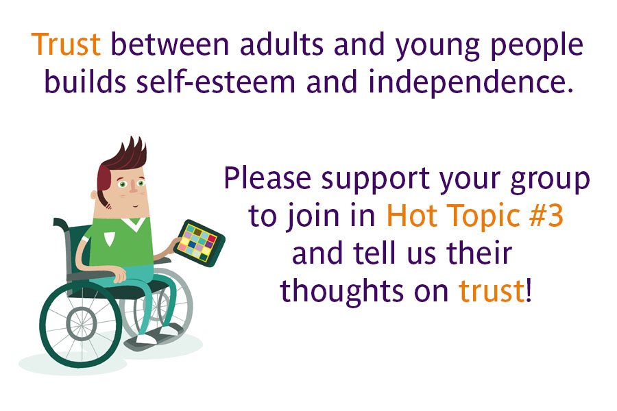 MOH_tweets's tweet photo. If you work with disabled children &amp; young people, please support them to share their thoughts on Trust with @CDC_tweets – find out more at https://t.co/cQQyv6B8JB @KIDScharity   #HotTopics

[Image: a young man in a wheelchair with a communication aid] https://t.co/uxQAjuLdCB
