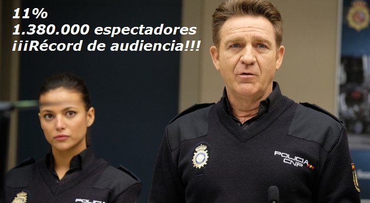 Ayer, nuevo record de audiencia para <a href="/SyP_tve/">Servir y Proteger</a>. ¡Enhorabuena, equipo!