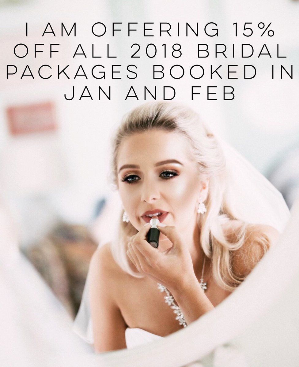 Know a bride getting married in 2018? Throughout January and February I am offering a 15% discount on all bridal packages! Limited availability so message to enquire now! 👰🏼💍💄 #bridalmakeup #makeupartist #mua #makeup #bride #occasionmakeup #bridesouthwest #2018bride