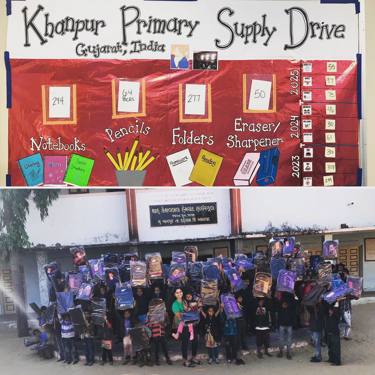 When your students on the west side of Chicago raise enough money for backpacks and school supplies for 200 students in rural India.  Thanks <a href="/chancetherapper/">Chance The Rapper</a> for being our inspiration! #proudteacher #humanityisstillalive #wegonnabealright #newyearsamemission