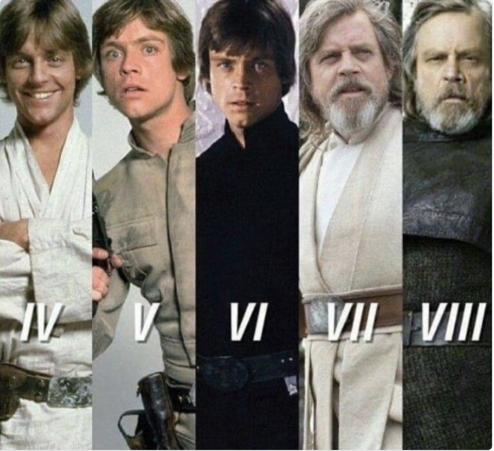 IceSkatingGal's tweet photo. The evolution of a legend and my hero #LukeSkywalker @HamillHimself 😍 https://t.co/JcPVFK2ria