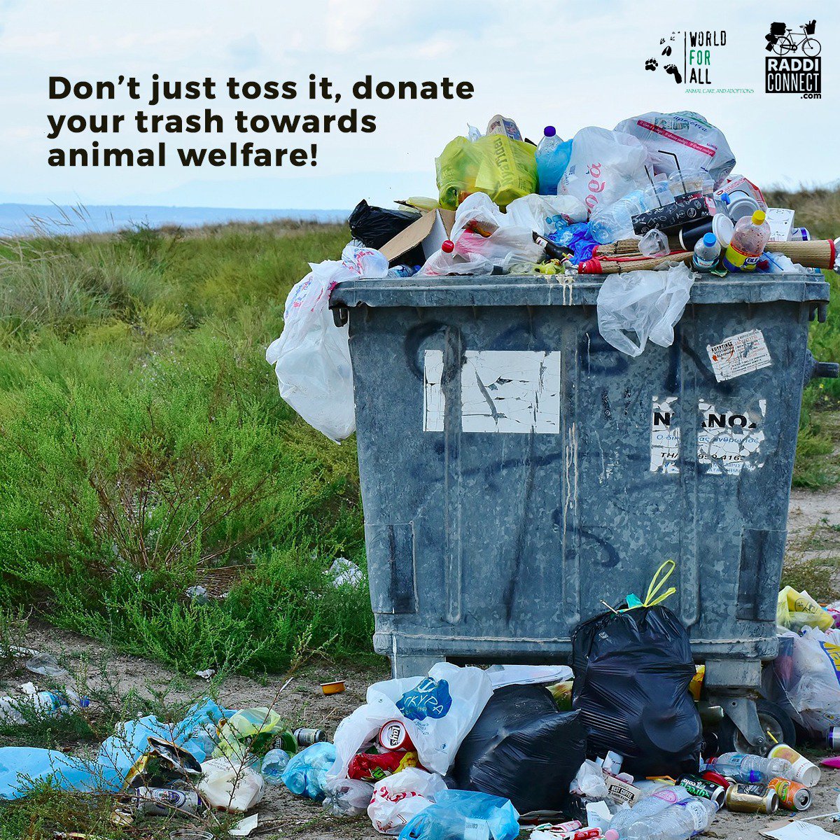 Paper, plastic, glass and metal, everything can be recycled and it gets better! Proceeds from the recycling are donated towards animal welfare. Get in touch with @RaddiConnect now and book a pick up from your door step. Call 9004240004.