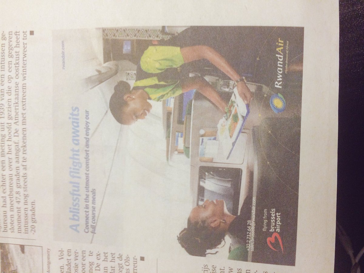 Kabelyse's tweet photo. RwandAir ad in national newspaper. Soon we won't be taking Ethiopians anymore. 👀 #watchThemMove https://t.co/6HHXlWmo0X
