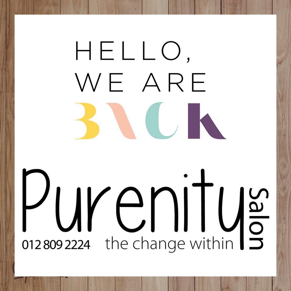 PurenitySalon's tweet photo. #SalonIsOpen 

We are back and really looking forward to see all our clients and welcoming new clients. 

Congratulations to all the newly engaged couples over the festive season. 💛

Have an amazing day!

Blessings! https://t.co/KAWlIkZHp6